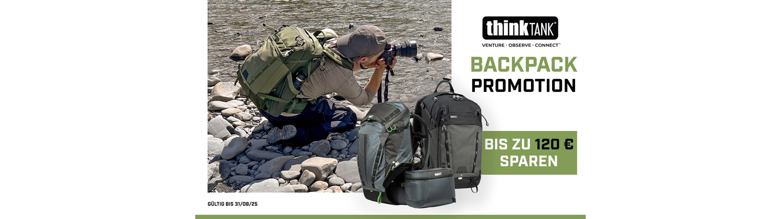 Nob bis 31.08. sparen - Sommer-Rabatt bei thinkTank Backpacks