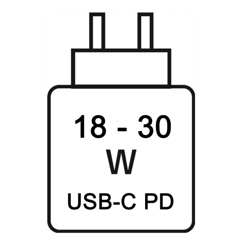 benötigter USB-Netzadapter / Nicht im Lieferumfang der Ladeschale enthalten