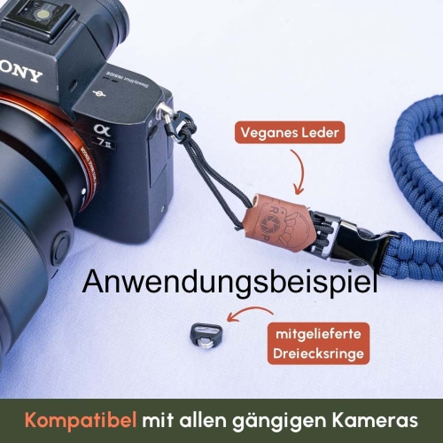 Anwendungsbeispiel von der Handschlaufe an einer Kamera