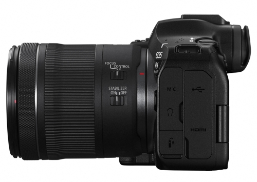 Canon R6 Mark III Kit mit 24-105  IS STM Ansicht von vorn mit ausgeklapptem Display
