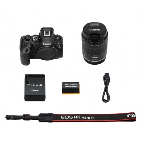Canon R6 Mark III Kit mit 24-105  IS STM Ansicht vom Lieferumgfang