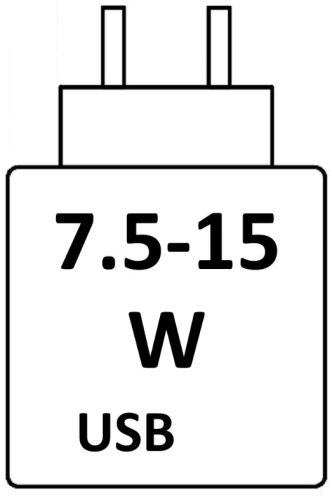 benötigter USB-Netzadapter / Nicht im Lieferumfang der Ladeschale enthalten